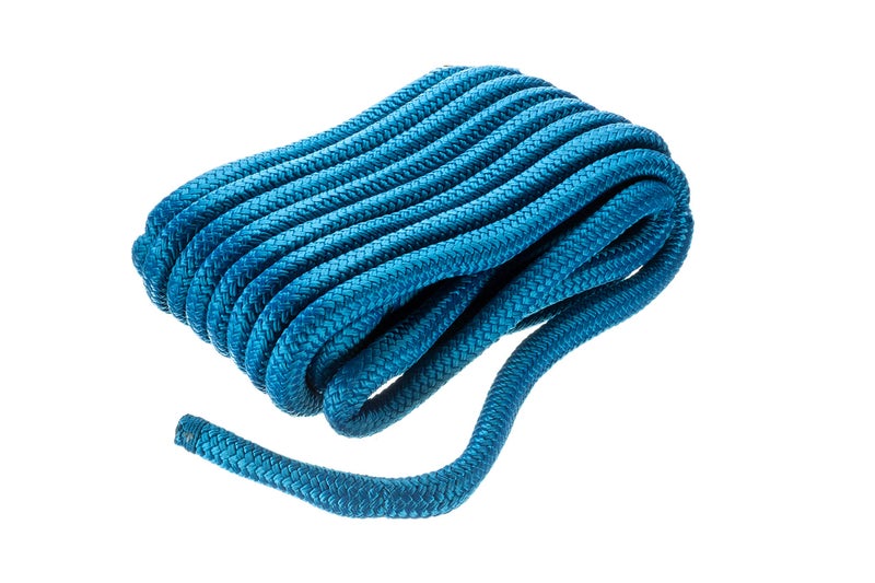 Seachoice Double-Braid Nylon Dock Line w/Eye Splice, Pre-Shrunk, Heat Stabilized, 3/4 in. X 35 Ft., Blue - Image 1